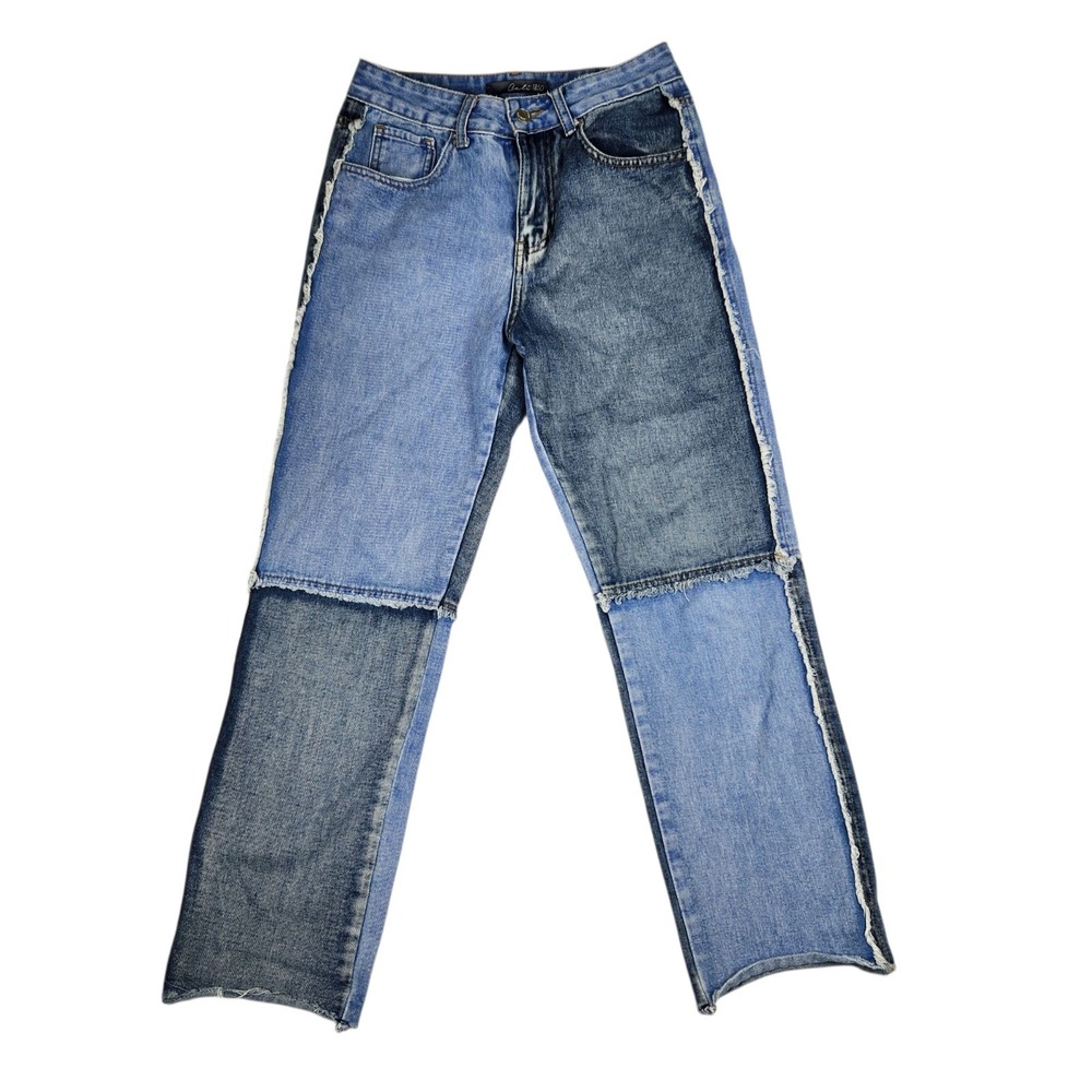 Cali 1850‎ Jeans Womens Size 3/26 High Rise Dark Two Toned Blue Denim Pants